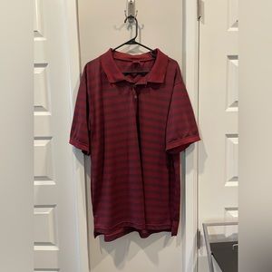 Junction West size 2XL maroon polo with navy stripes